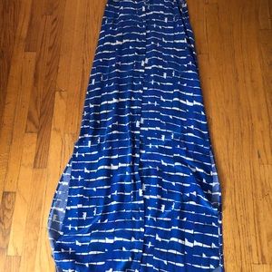 Blue Silk maxi dress by Saloni size S